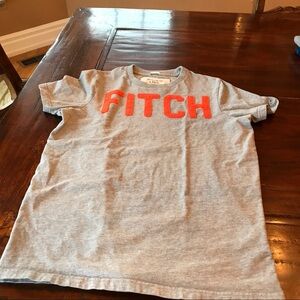 Abercrombie & Fitch Gray Tee with Orange Logo